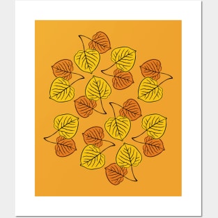 Aspen Leaves Pattern Posters and Art